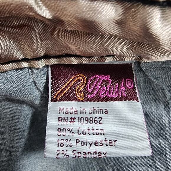 Vintage Fetish Jeans Women 13/14 Blue Dark Wash Low Rise Flare Leg Stretch Denim - Picture 8 of 14